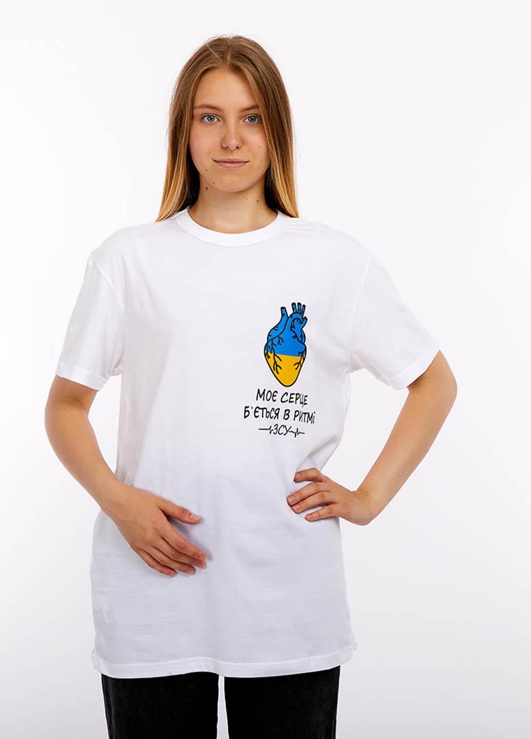 Футболка женская с патриотическим рисунком унисекс 101539 XL Белый