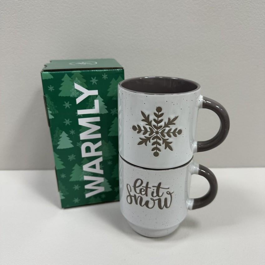 Набор керамических чашек Limited Edition TRSC-BH5019 NY Warmly 320 мл 9 см d 8 см 2 шт. Grey (2815966026) - фото 6