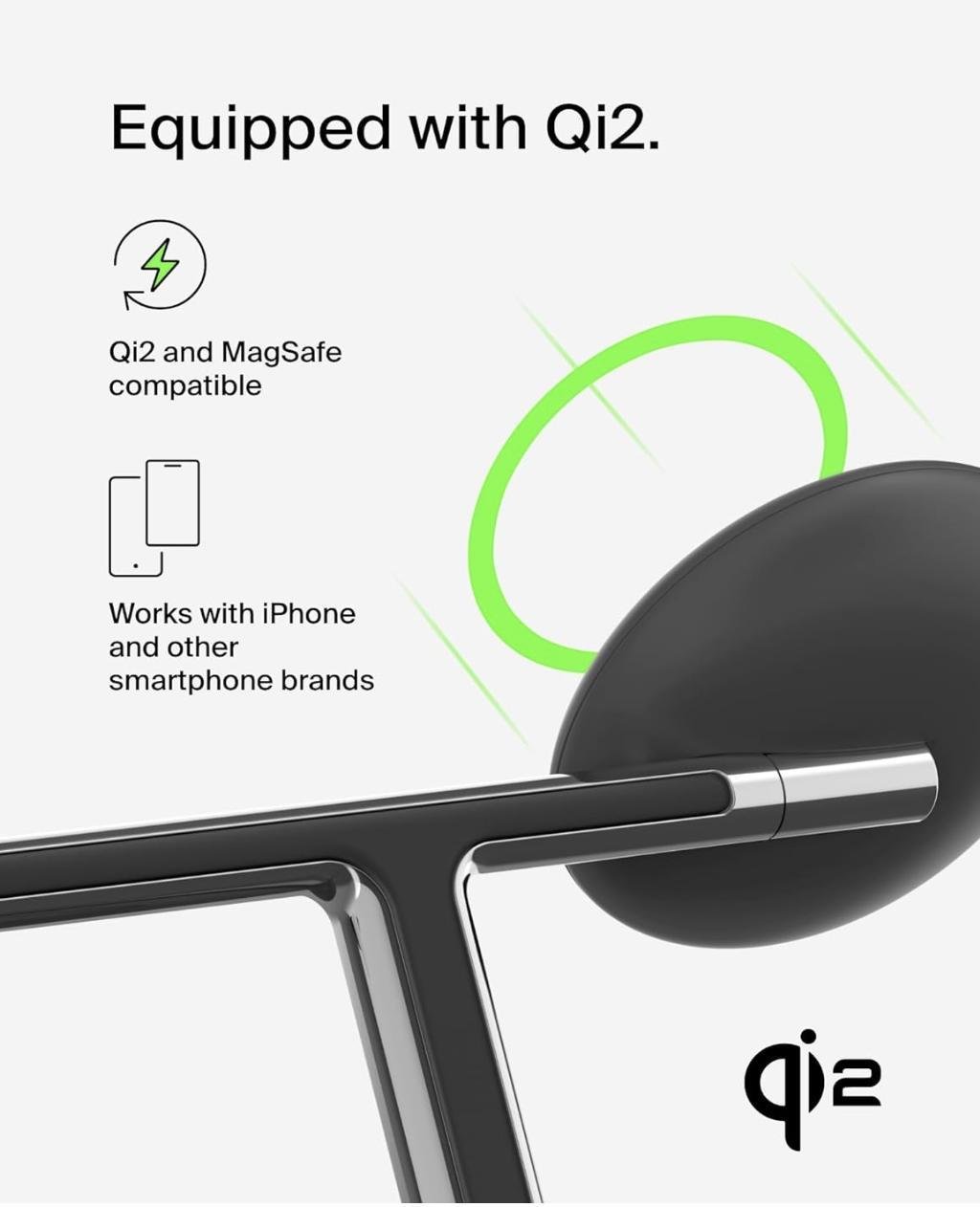 Бездротовий зарядний пристрій Belkin BoostCharge Pro 3-in-1 Magnetic Stand with Qi2 15W Black (WIZ023ttBK) - фото 3 Бездротовий зарядний пристрій Belkin BoostCharge Pro 3-in-1 Magnetic Stand with Qi2 15W Black (WIZ023ttBK) - фото 3