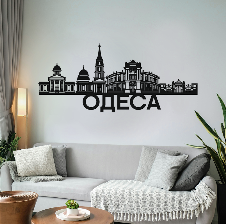 Картина-панно деревянная на стену в стиле лофт Decart Одесса 90х38 см