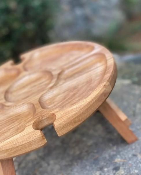 Столик винний на 2 келихи дуб 30х30х17 см (009ст) - фото 2 Столик винний на 2 келихи дуб 30х30х17 см (009ст) - фото 2