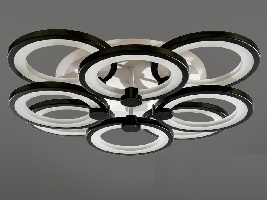 Люстра потолочная с диммером и LED подсветкой Octav (150W 8022/4+4BK LED)