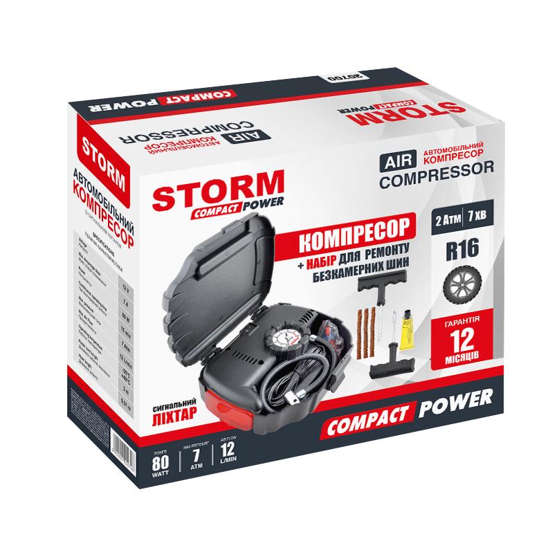 Компресор автомобільний Storm Compact Power 12В 7 Атм 12 л/хв 80 Вт 0,51 м (20700) - фото 5