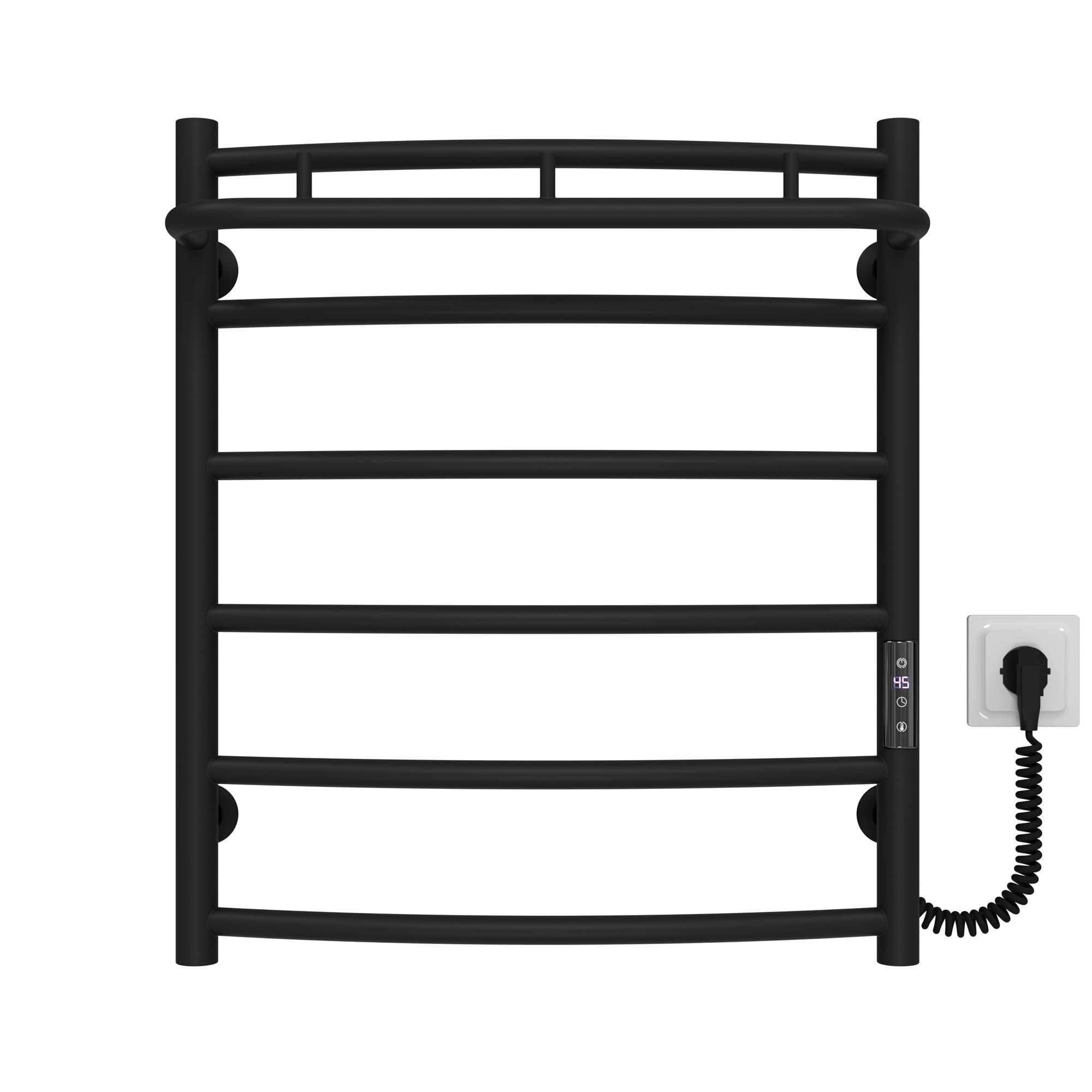 Полотенцесушитель электрический Deffi Классик N П6 JD03 правое подключение нержавеющая сталь 500х600 мм Черный (C.KN.60.50.6.EBR1)