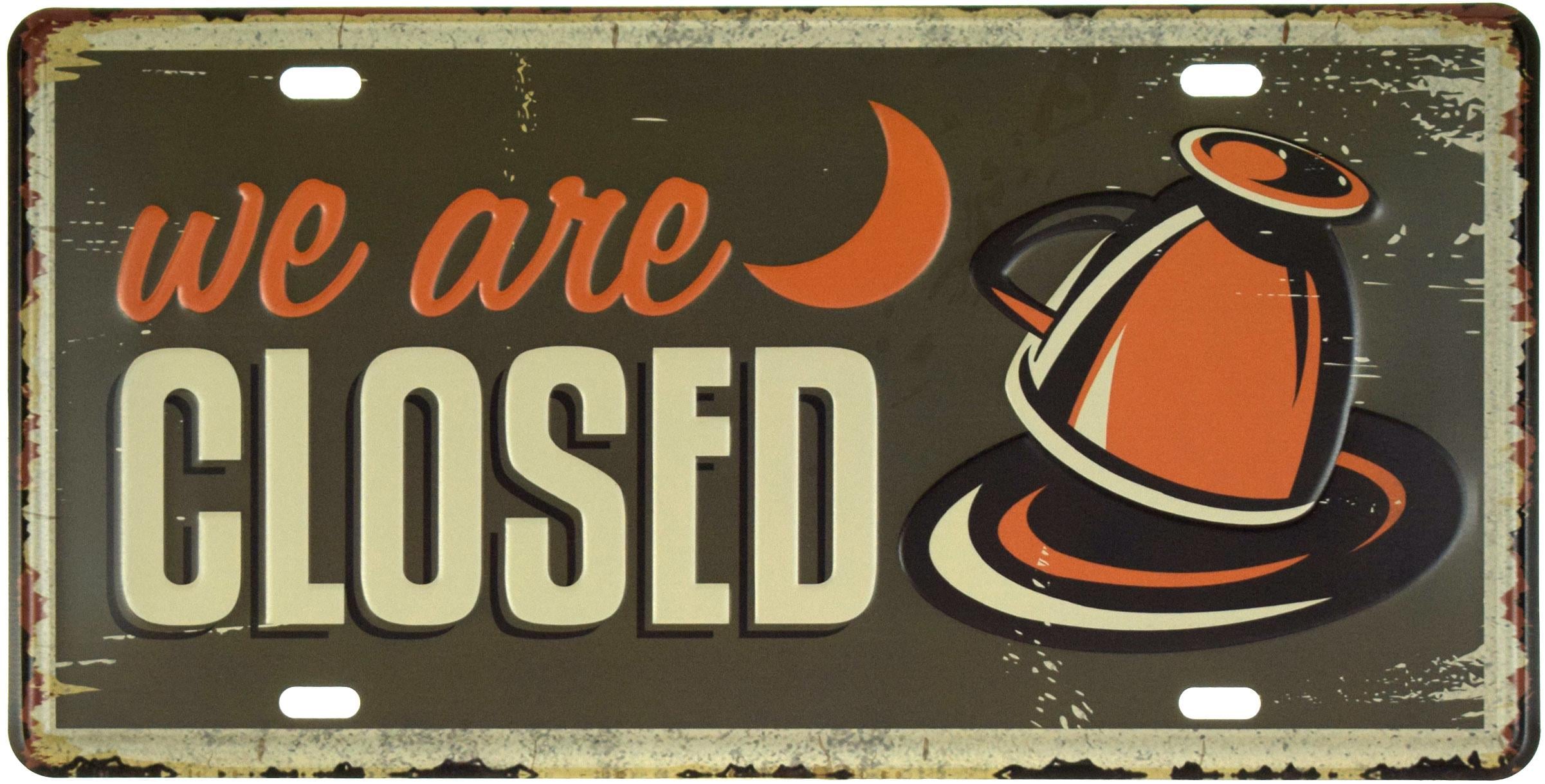 Табличка металева Ми Зачинені Кава/We Are Closed Coffee 15x30 см