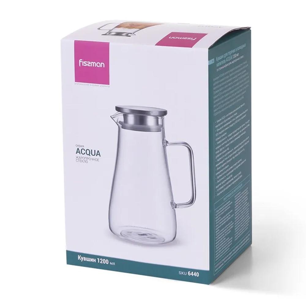 Кувшин для холодных и гарячих напитков Fissman Acqua 1,2 л (6440) - фото 4 Кувшин для холодных и гарячих напитков Fissman Acqua 1,2 л (6440) - фото 4