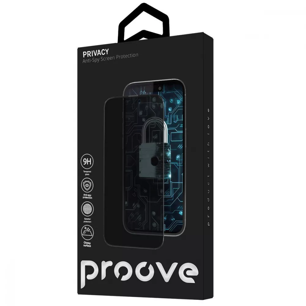 Захисне скло для телефону Proove Privacy Glass for iPhone 16 Pro Max, Black