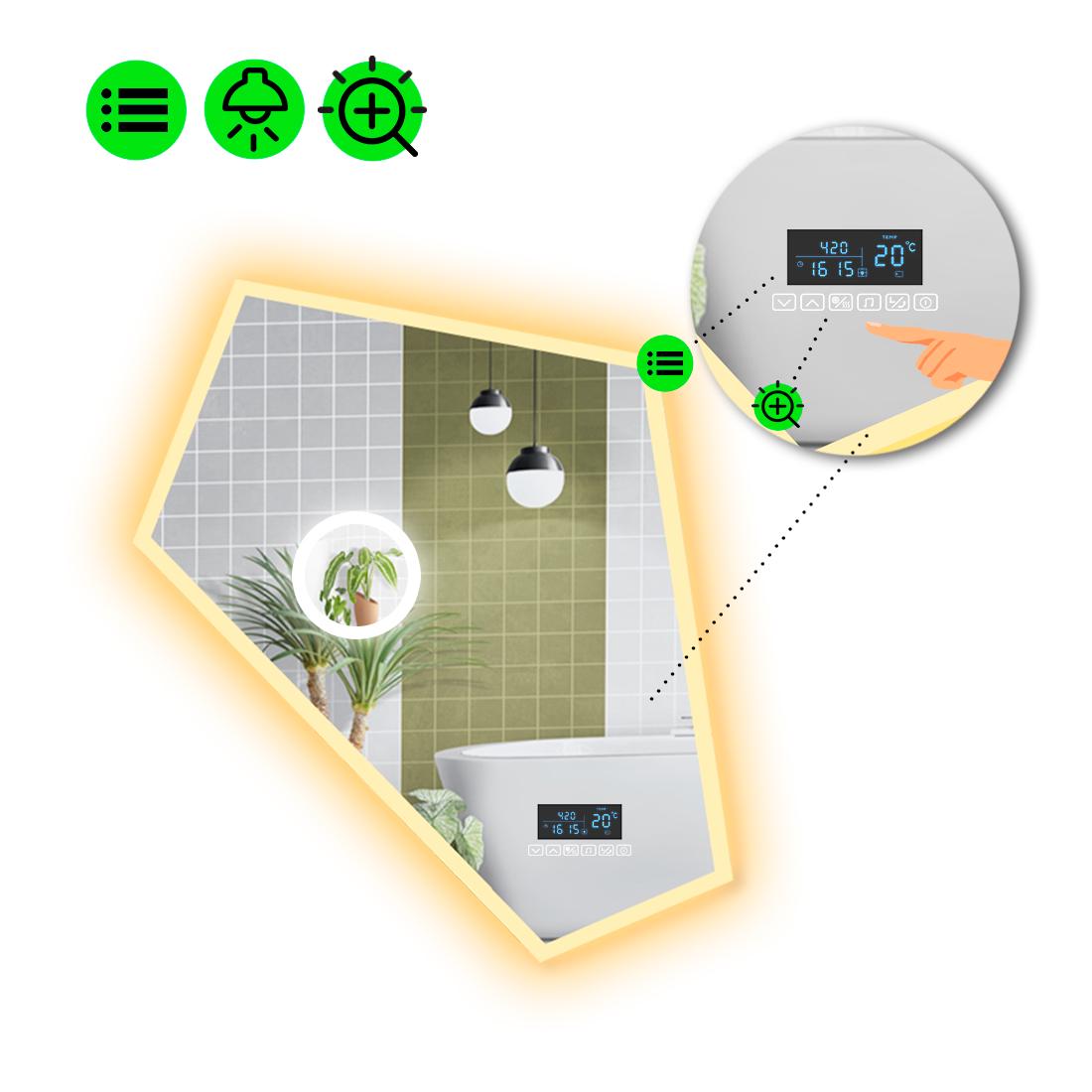 Зеркало с LED подсветкой Modulo 3 с Smart-блоком 140x120 см (8995252)