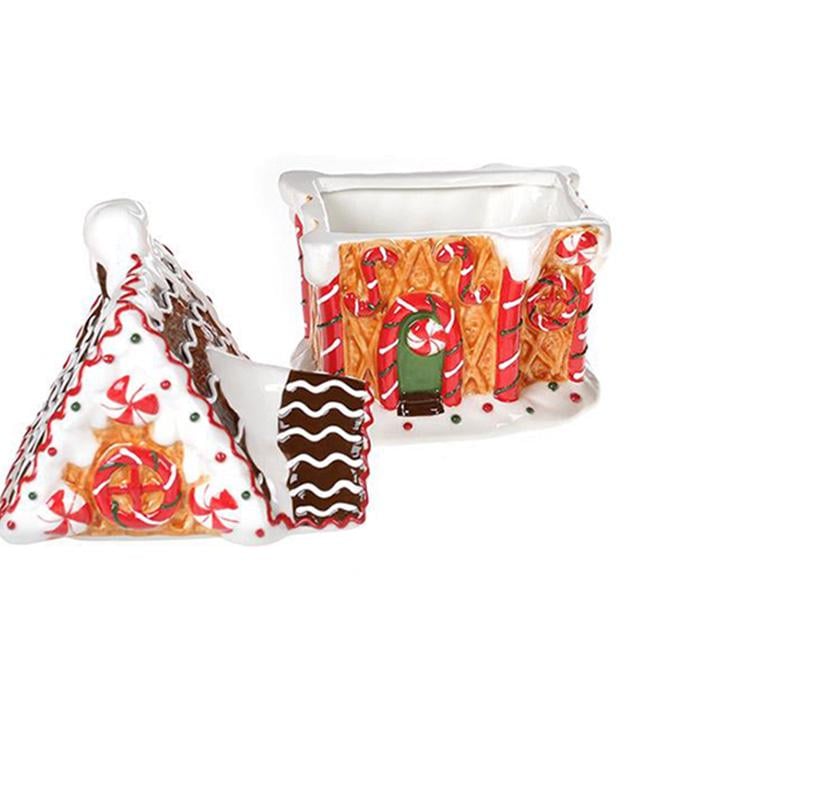 Банка для сладостей Пряничная Сказка Заснеженный Домик 500 мл керамическая (BD-923-250-A1) - фото 3