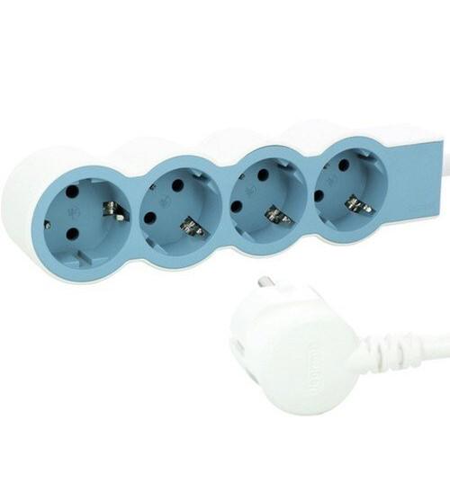 Подовжувач мережевий Legrand Стандарт на 4 розетки 16А з кабелем 1,5 м Білий/Синій (694554) - фото 2