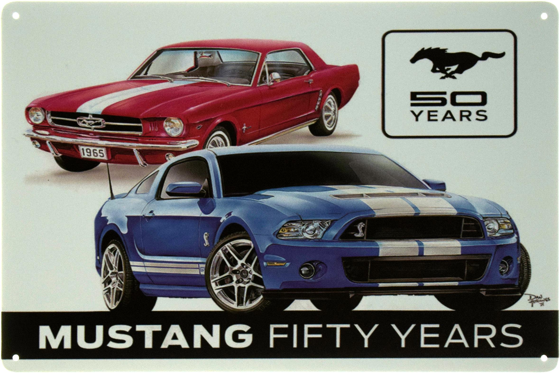 Металлическая табличка Ford Mustang Fifty Years 20x30 см
