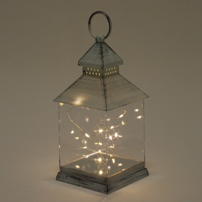 Подсвечник-фонарь с LED гирляндой Бело-черный (OR-LP6324-1) - фото 2 Подсвечник-фонарь с LED гирляндой Бело-черный (OR-LP6324-1) - фото 2