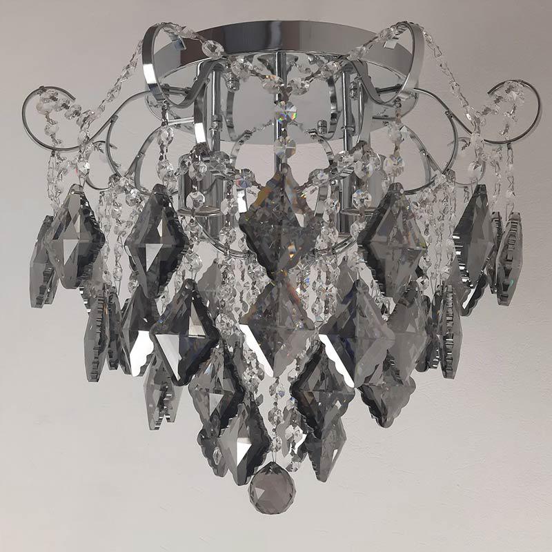 Люстра хрустальная потолочная Light House NM-17068/4 CR+дымчат хром (16190)