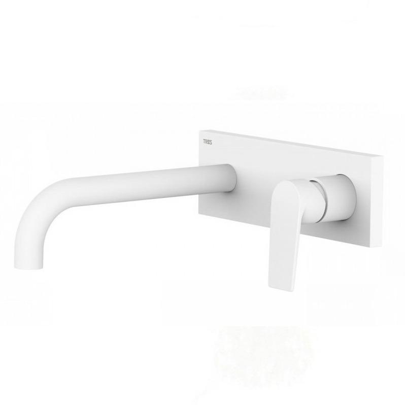 Смеситель для умывальника Tres Project 21120002BM настенный однорычажный Белый (141748)