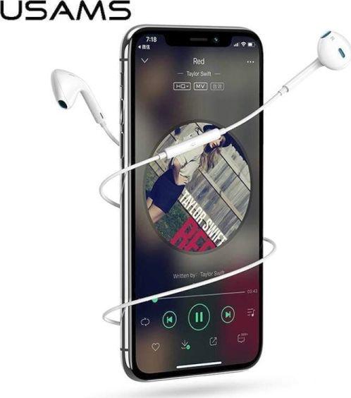 Навушники з мікрофоном Usams EP-24 Lightning White (HSEP2401) - фото 2