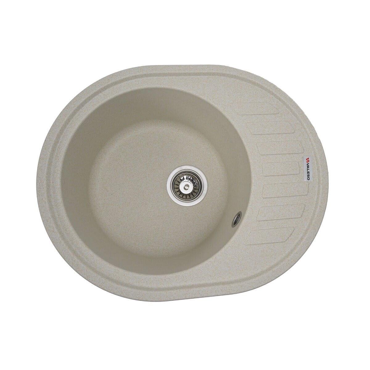 Мийка гранітна Valeso Soul 620х500 врізна овальна Пісочний матовий (PLTM-SP000046865)
