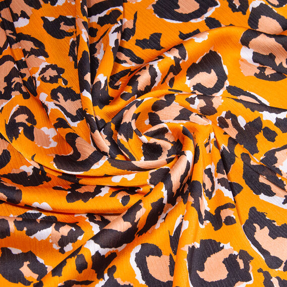 Ткань атлас-креш IDEIA Леопард 1,5 м Горчичный (2200004221458)