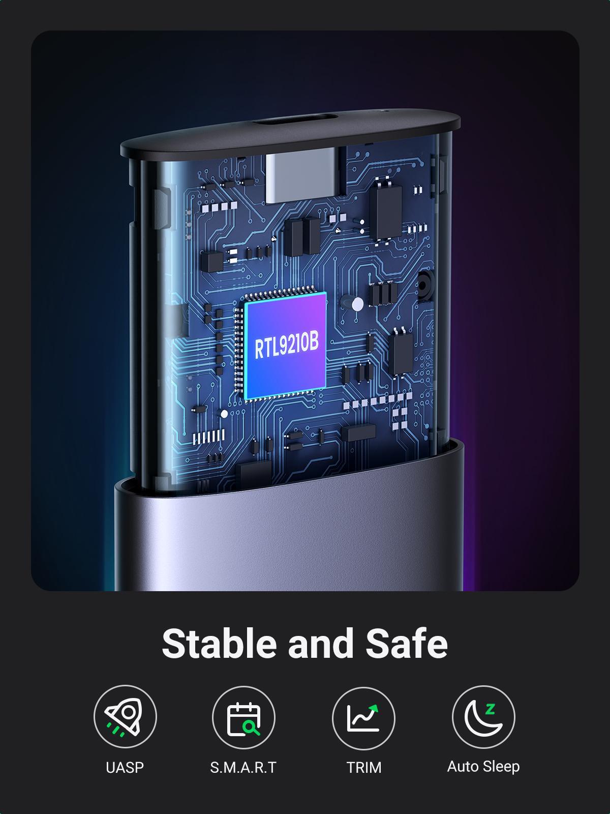 Корпус UGREEN для M.2 NVME та SATA SSD дисків 10 Гбіт/с з кабелями M та B&M 2280/2230/ 2242/2260 для PCI-e та NGFF Сірий (90264) - фото 10 Корпус UGREEN для M.2 NVME та SATA SSD дисків 10 Гбіт/с з кабелями M та B&M 2280/2230/ 2242/2260 для PCI-e та NGFF Сірий (90264) - фото 10