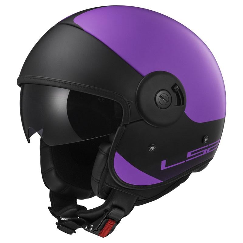 Мотошолом LS2 OF597 CABRIO VIA XS Matt Purple/Black (12540)