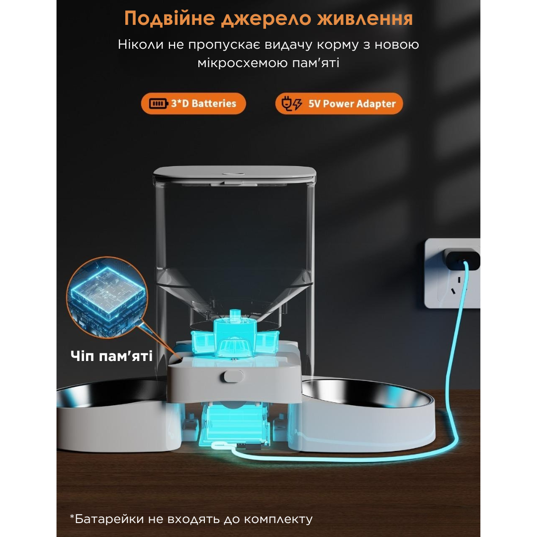 Автоматическая кормушка для кошек и собак HONEYGUARIDAN S303D 3,5 л Wi-Fi Белый (2357690109) - фото 4 Автоматическая кормушка для кошек и собак HONEYGUARIDAN S303D 3,5 л Wi-Fi Белый (2357690109) - фото 4