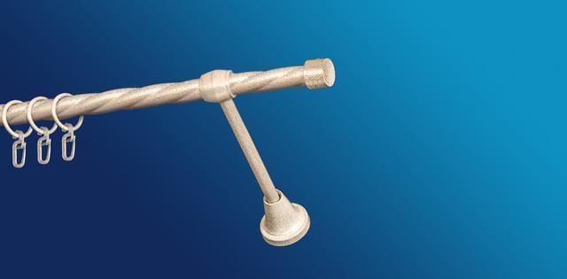 Карниз для штори Plastidea Заглушка металевий кручений одинарний з прищіпками D 16 мм 300 см Біле золото Карниз для штори Plastidea Заглушка металевий кручений одинарний з прищіпками D 16 мм 300 см Біле золото