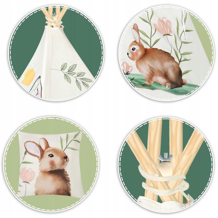 Палатка-вигвам Nukido 740700 Tipi для детских комнат с подушкой Бежевый (740700) - фото 7 Палатка-вигвам Nukido 740700 Tipi для детских комнат с подушкой Бежевый (740700) - фото 7