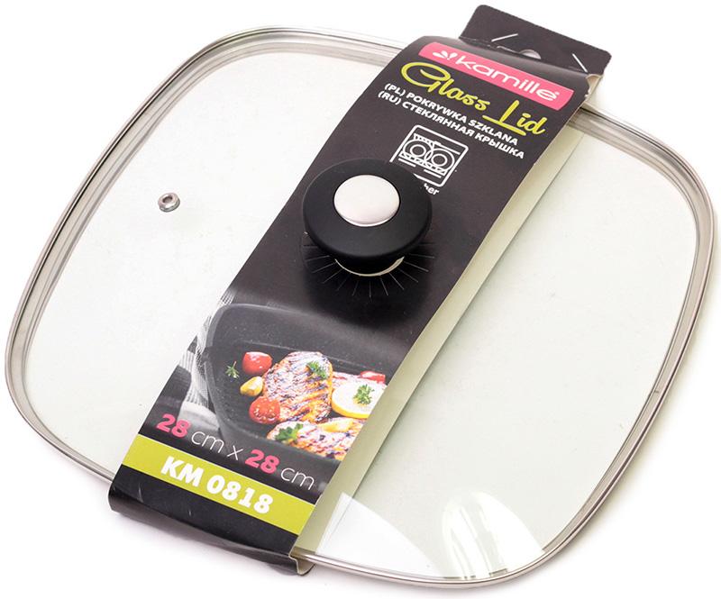 Крышка стеклянная квадратная Kamille Dominica 28х28 см Black