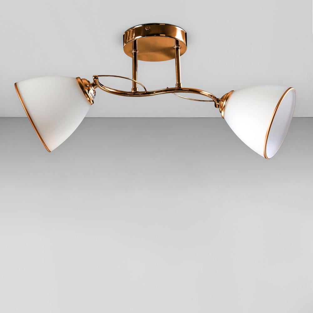 Люстра потолочная Light House SZ-19004/2A FGD с каймой E14 460х200 мм Золотой/Белый