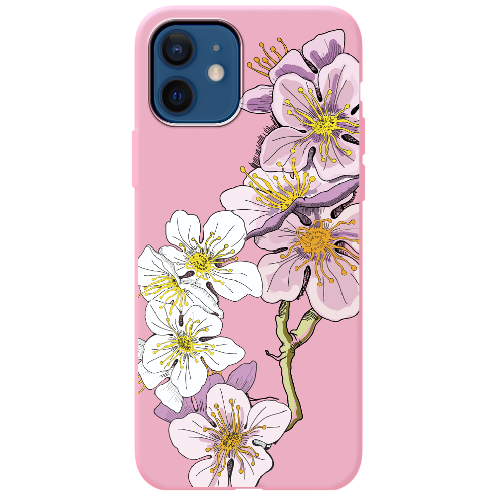 Чехол BoxFace iPhone 12 Cherry Blossom Розовый силикон (41161-cc4-43059) - фото 1