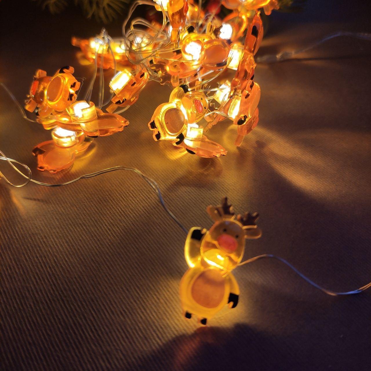 Гирлянда проволочная Олени на батарейках 3 м (2043122904)