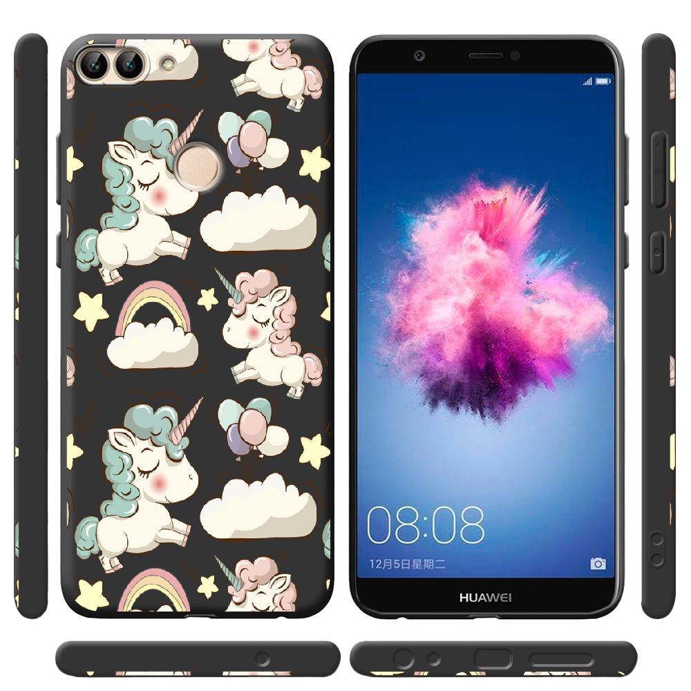 Чехол Boxface Huawei P Smart Unicorns Чорний силікон (32669-cc2-41523) - фото 2