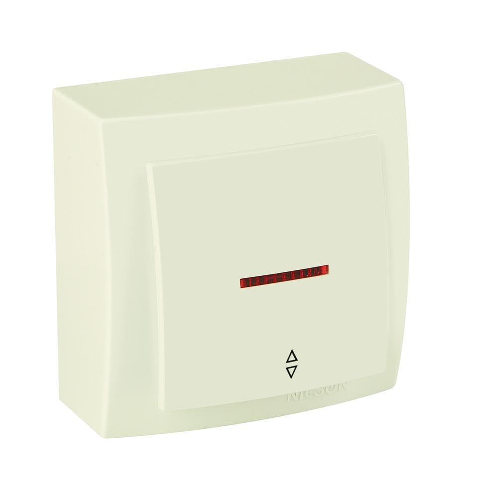 Вимикач одноклавішний Nilson Themis прохідний з підсвіткою Кремовий (26121008)