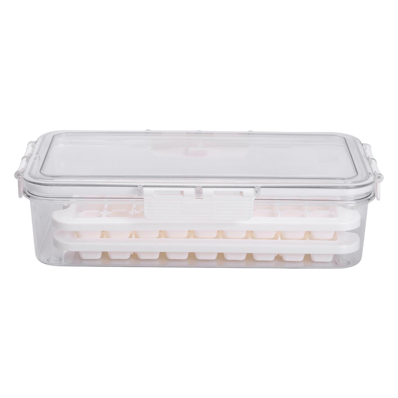 Контейнер для заморозки льоду з кришкою пластиковий 30,5х16х7,5 см Бежевий - фото 4 Контейнер для заморозки льоду з кришкою пластиковий 30,5х16х7,5 см Бежевий - фото 4