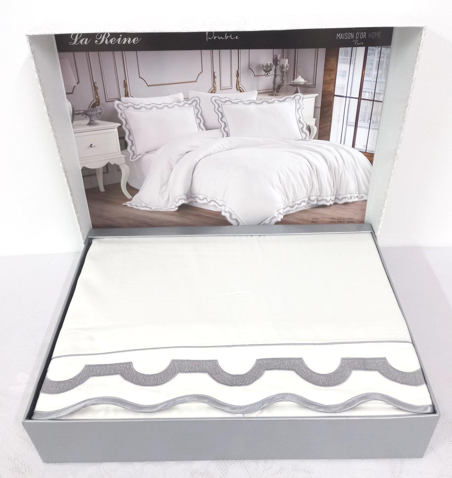 Постельное белье Maison D'or сатин страйп 200х220 см La Reine Grey (CN12956)