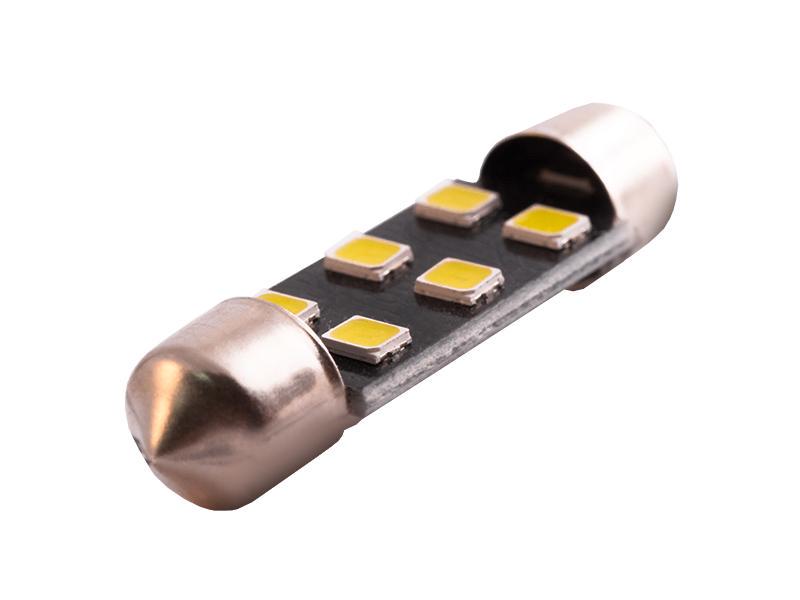 Автомобильная лампа светодиодная LEDUA S85 39 мм 6 SMD 2835 черная плата 12V Белый (1685)