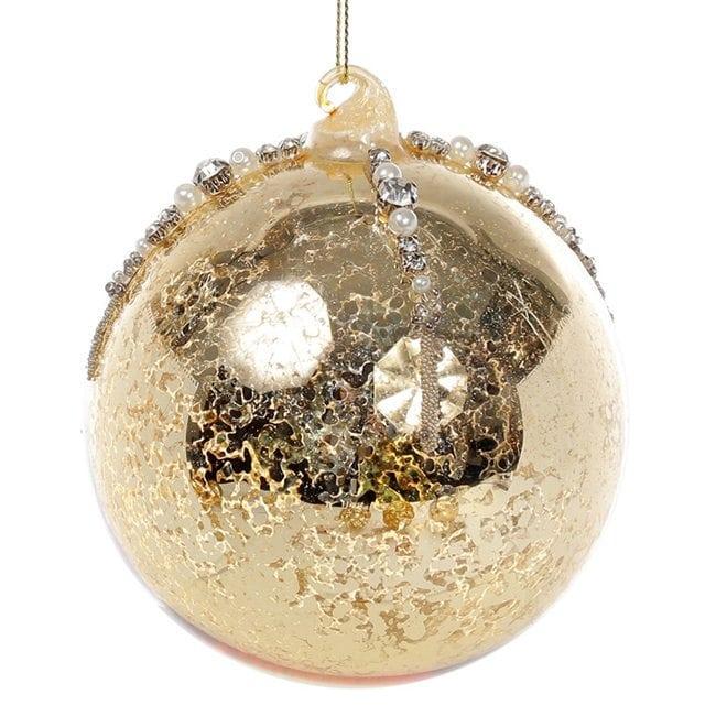 Набор елочных шаров стеклянных 8 см 6 шт. Золотой (12926)