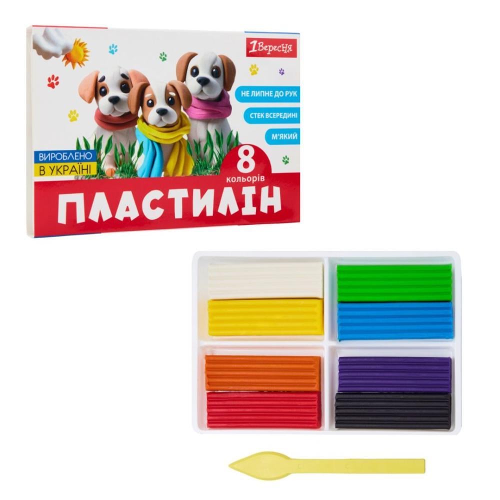 Пластилін 1 вересня 8 кол. 160 г Classic (540659)
