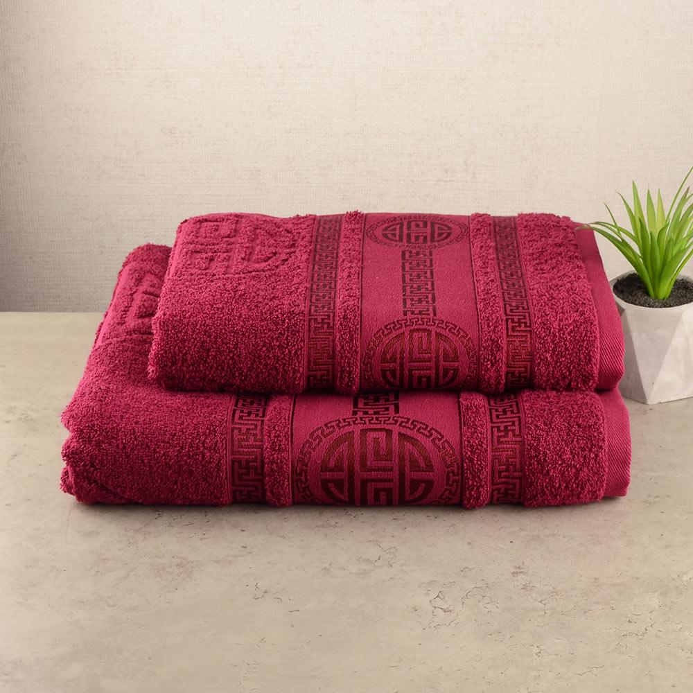 Набор махровых полотенец GM Textile Spartac 50х90/70х140 см Бордовый