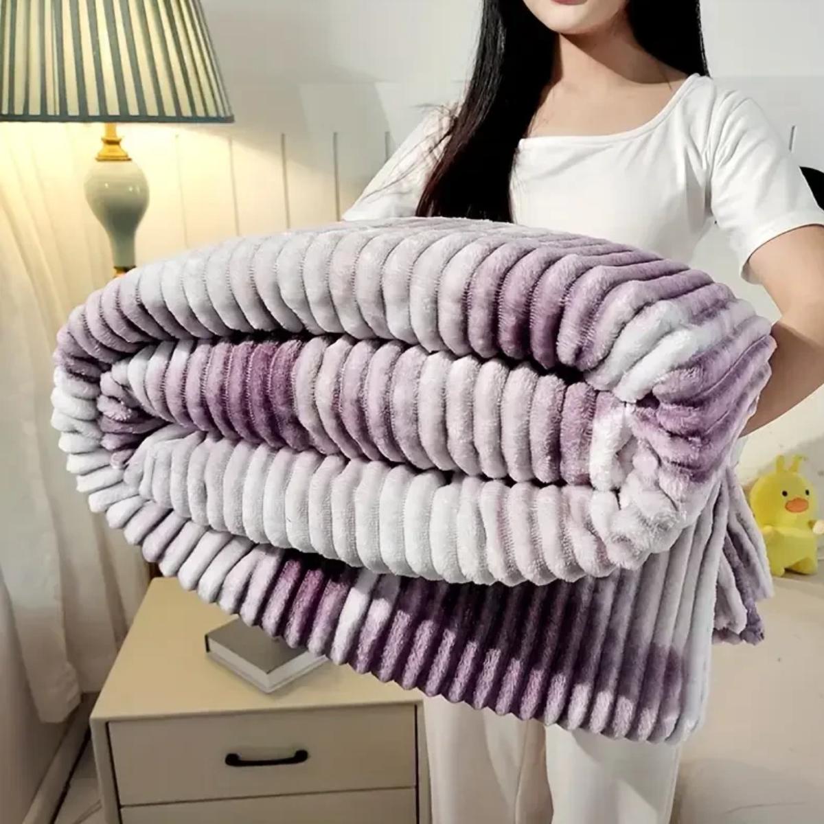 Плед Koloco Шарпей мармуровий євро 200х230 см Бузковий (41815) - фото 3