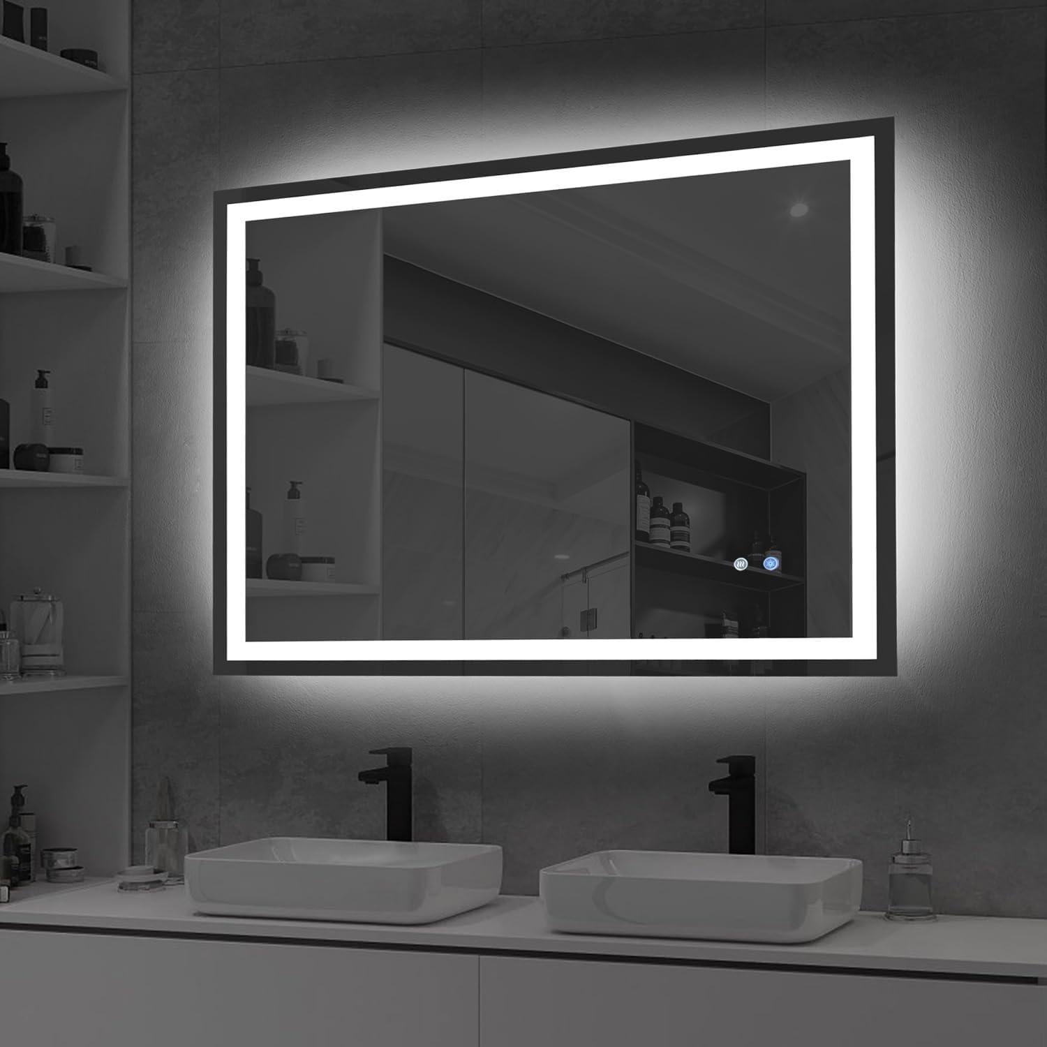 Зеркало Dim Dzerkal FIA с LED-подсветкой/сенсорным управлением/подогревом 90х70 см (12464)