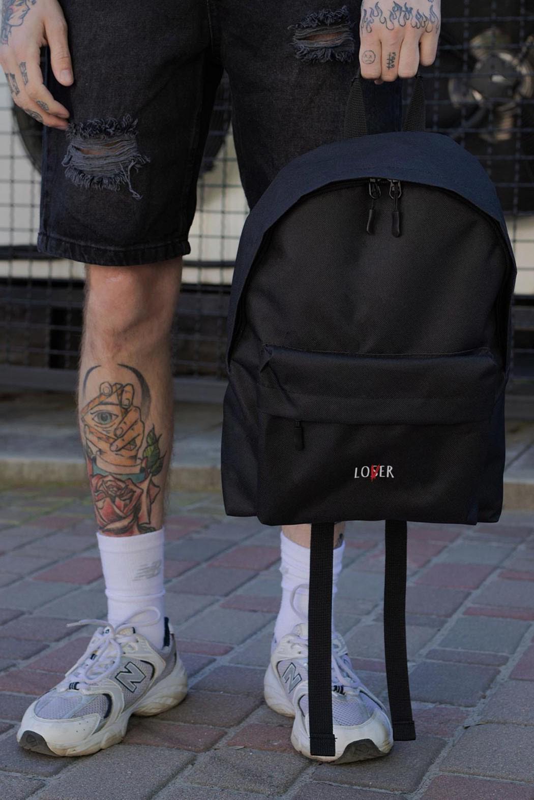 Рюкзак повседневный Without Compact унисекс с принтом Lover Black (8049968)