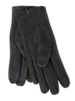 Перчатки женские из мягкого кожзаменителя и замши на флисе с сенсорными пальцами р. 8 (B20-1)