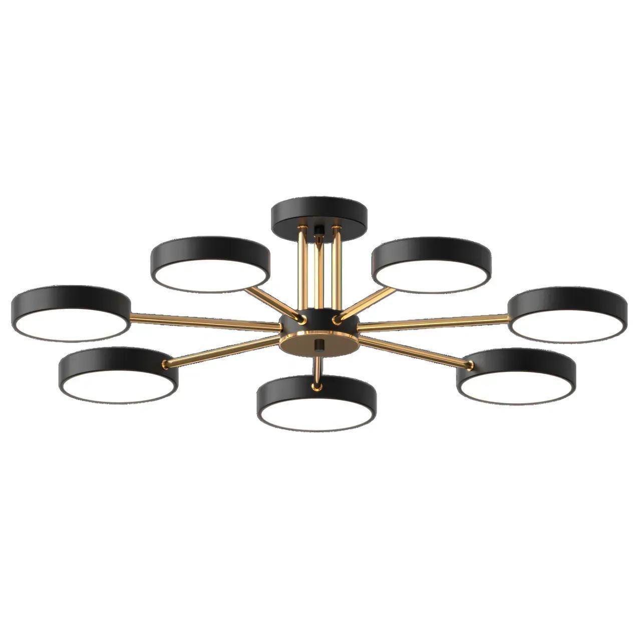 LED-люстра потолочная Sirius на семь плафонов 3000/6500К IP20 B X13242/7 BK+FGD 126W Черный (28685949)