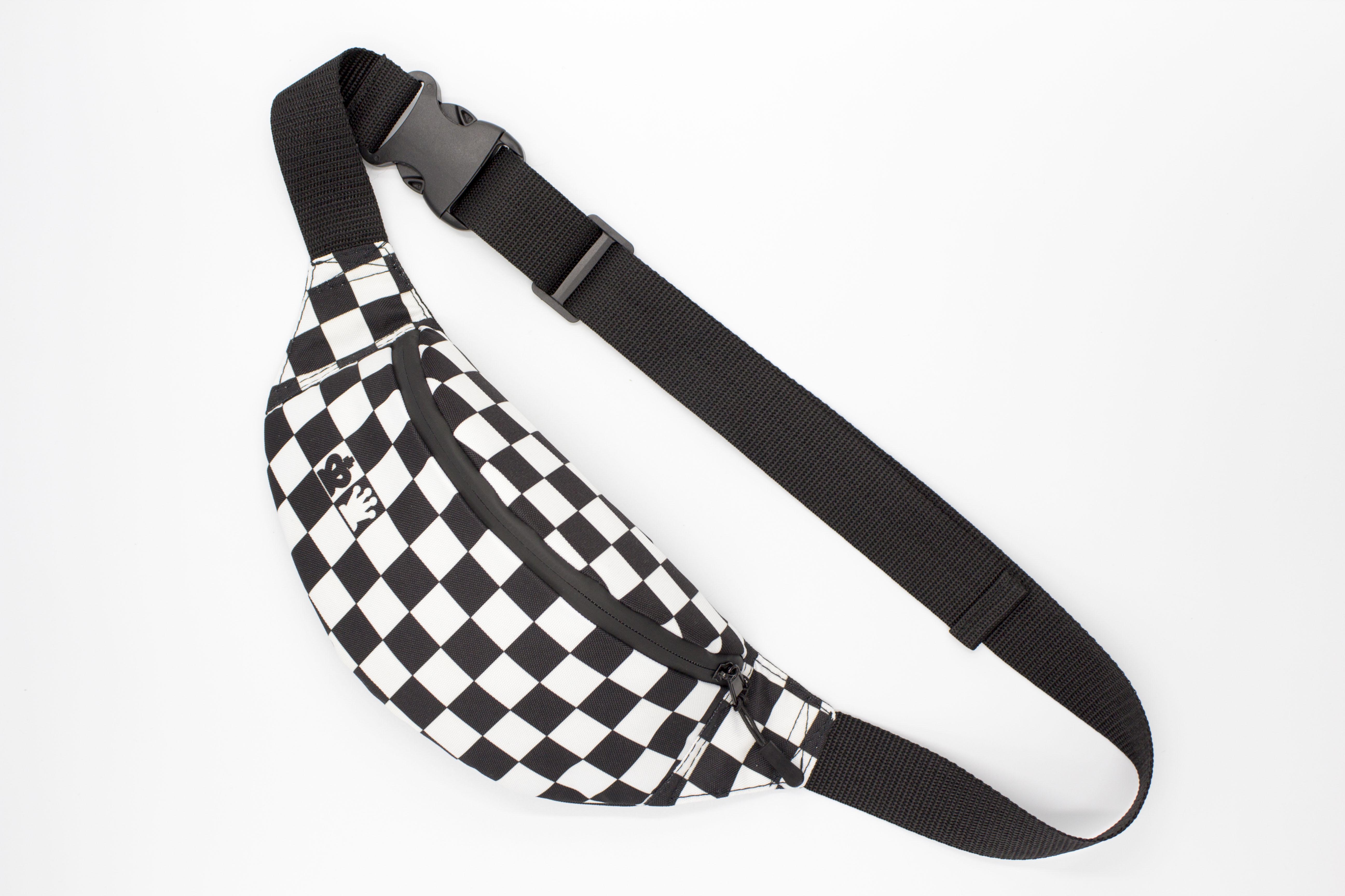 Сумка бананка Клітинка Чорний (BT-037) - фото 1 Сумка бананка Клітинка Чорний (BT-037) - фото 1