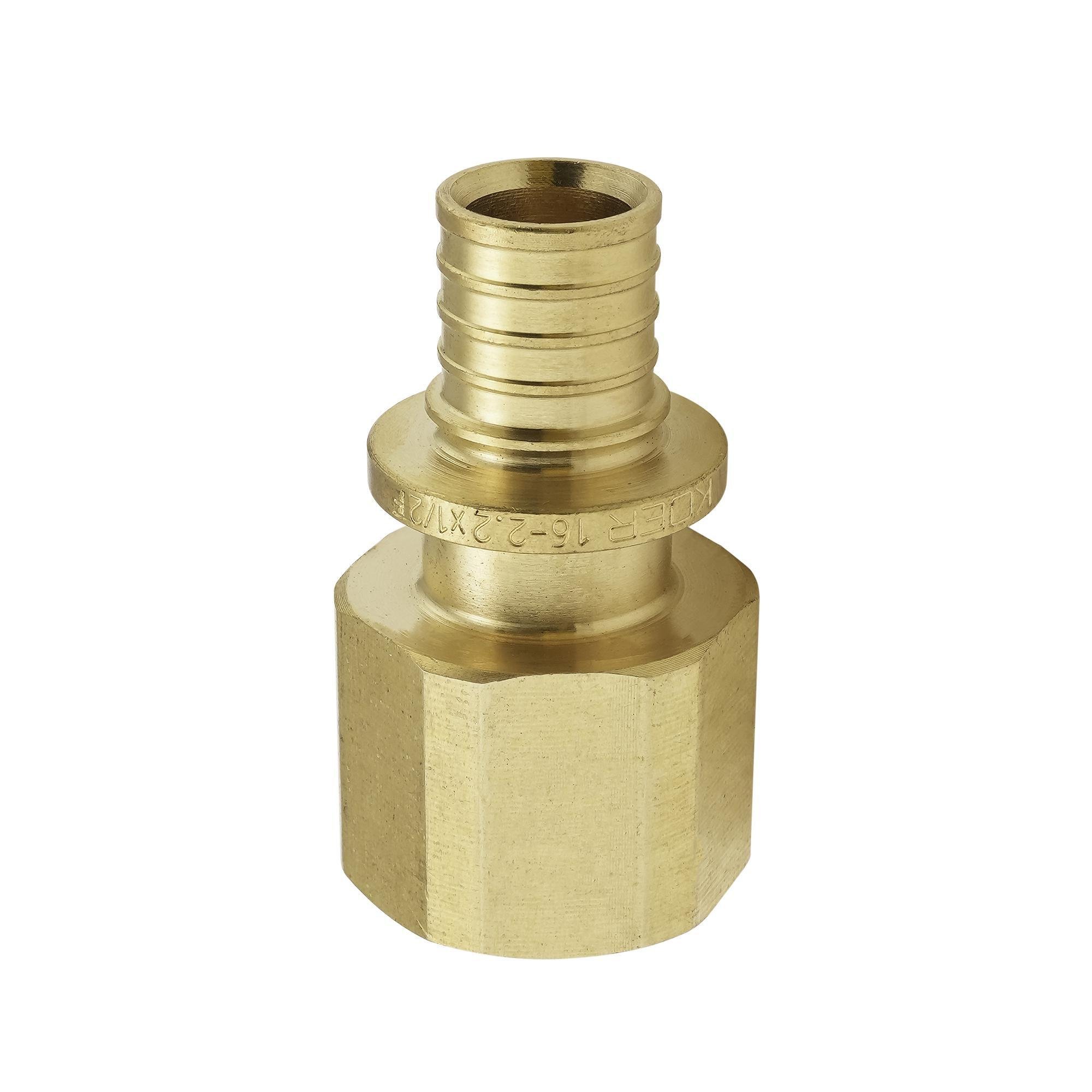 Натяжной переходник KOER KA.A06F-16 с внутренней резьбой латунный 16x2,2 мм x 1/2"F (OL-KR4861) - фото 2 Натяжной переходник KOER KA.A06F-16 с внутренней резьбой латунный 16x2,2 мм x 1/2"F (OL-KR4861) - фото 2