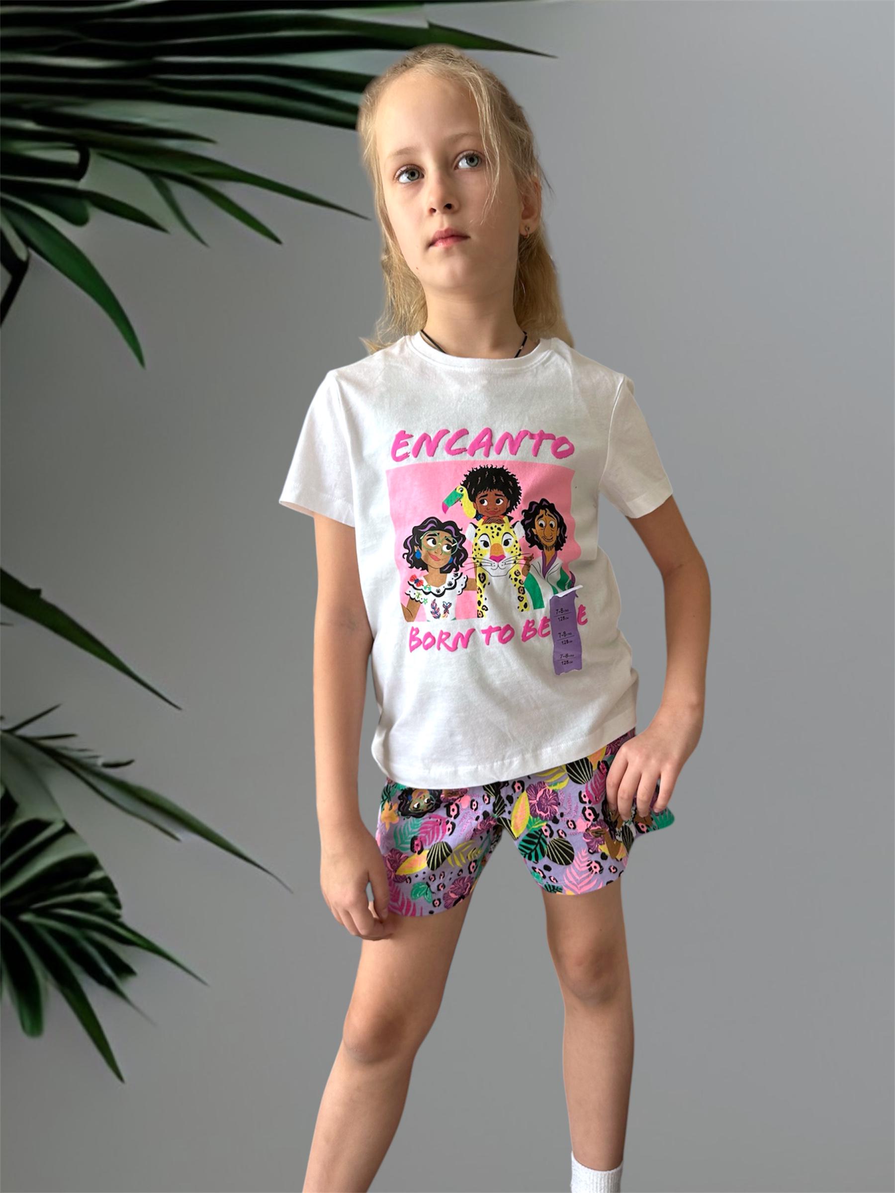 Комплект Disney & Primark футболка и шорты 7/8 лет 128 см Белый/Розовый (001300342)