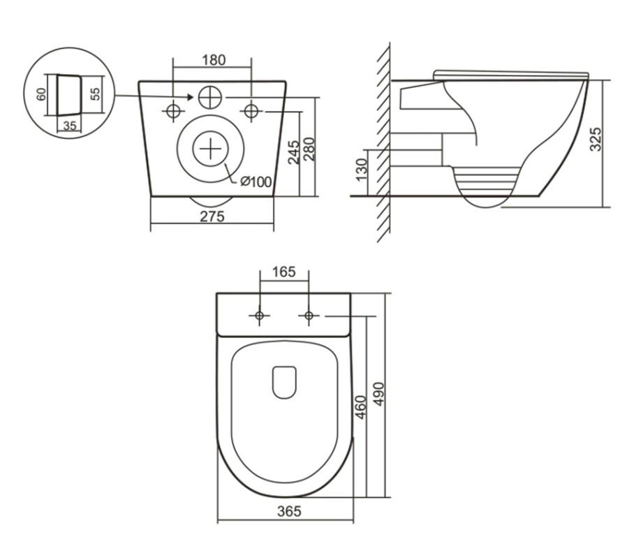 Унітаз підвісний Qtap Robin Ultra Quiet з сидінням Slim Duroplast/Soft-close/Quick relase (QT13332381АSSB) - фото 2