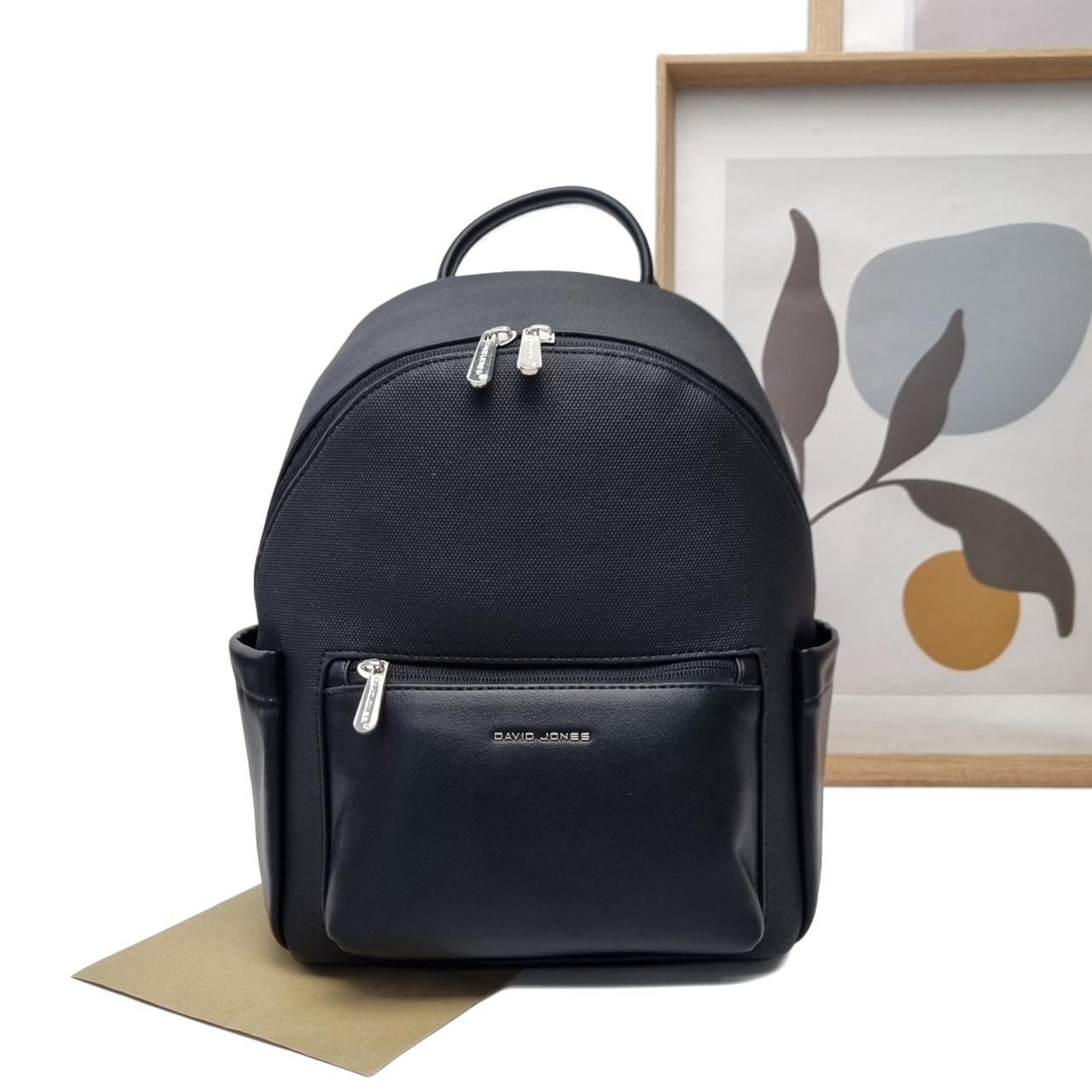 Міський рюкзак середній жіночий David Jones екошкіра Чорний (CM7432 black)