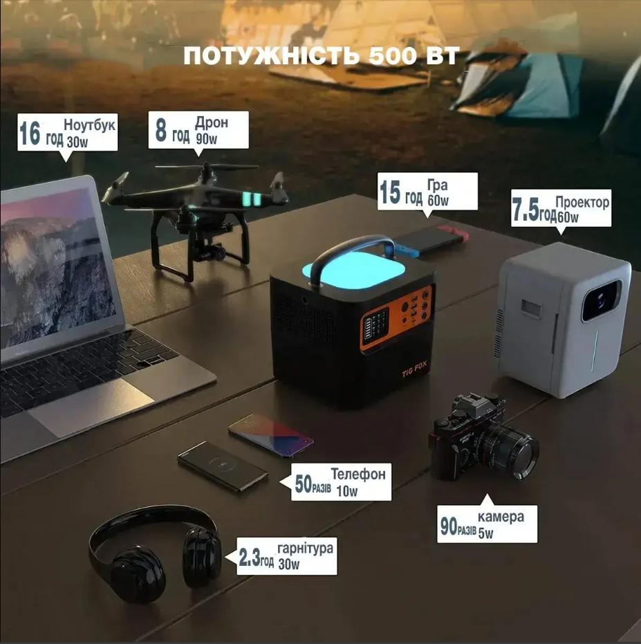 Портативная зарядная станция TIG FOX Portable 540 Wh питания до 8 часов (0015) - фото 2