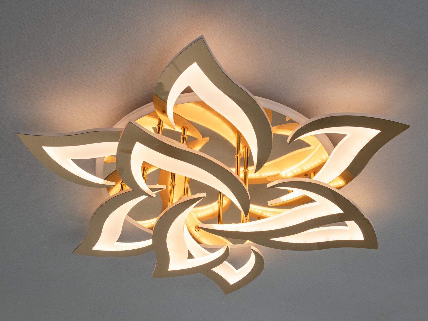 Люстра LED с пультом и подсветкой 115 W Золотой (8146/6+3G LED 3color) - фото 3 Люстра LED с пультом и подсветкой 115 W Золотой (8146/6+3G LED 3color) - фото 3